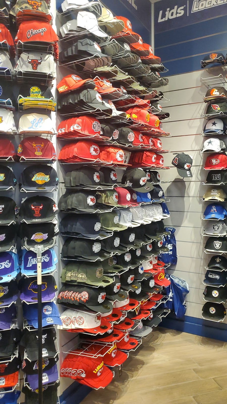 Lids storefront and hat wall