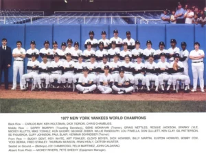 1977 MLB All-Star Game action with multiple Hall of Fame players on the field