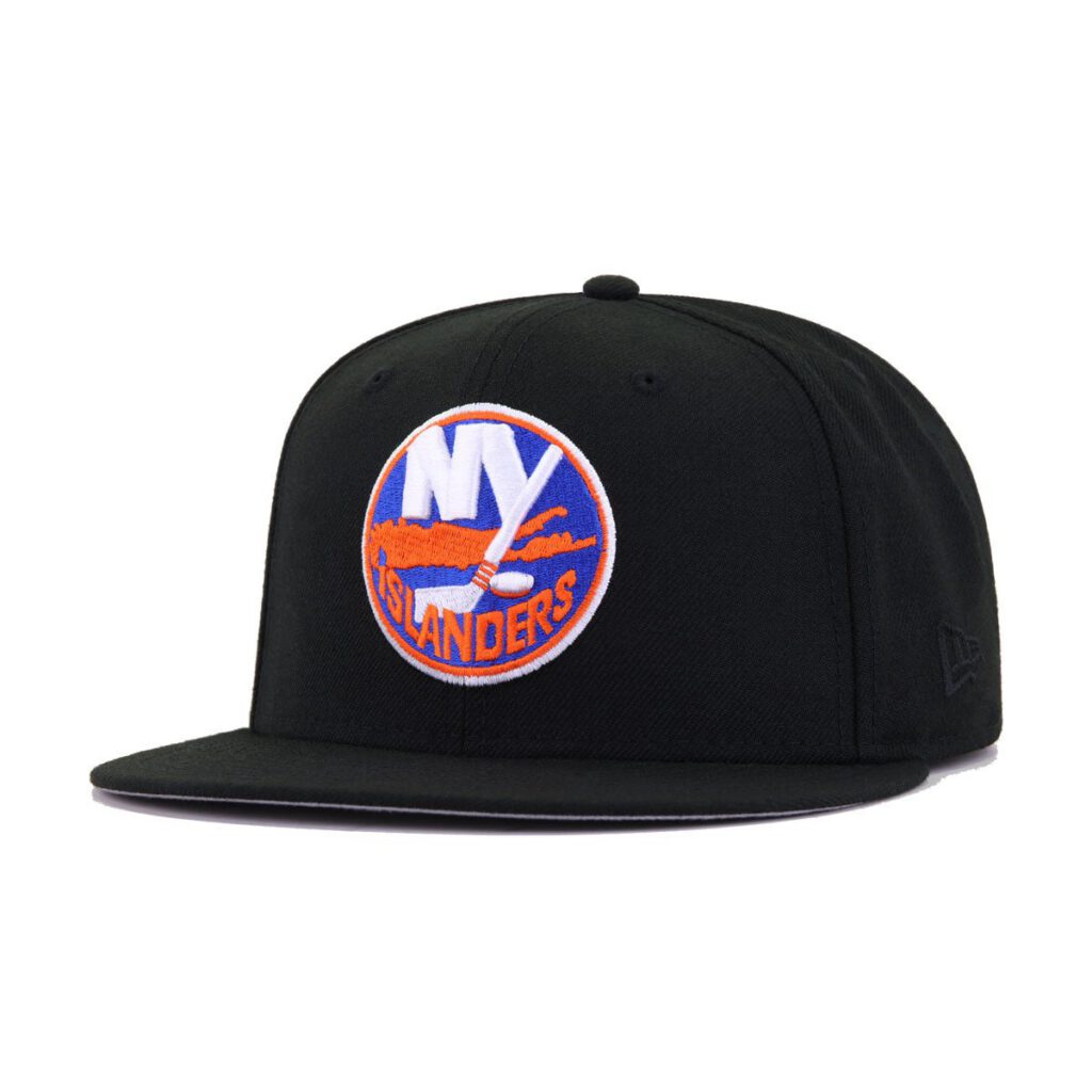 New Era New York Islanders fitted hat black, blue, orange colorway - New Era Drops Clean New York Islanders Fitted in Black and Royal