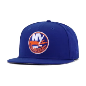 New Era New York Islanders fitted hat blue, orange, royal colorway - New Era Drops Clean Islanders Fitted in Light Royal Blue