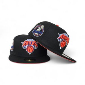 New Era New York Knicks fitted hat black, orange colorway - New Era Drops Clean Knicks Fitted with 2x Champions Side Patch