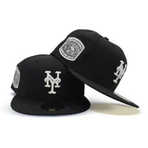 New Era New York Mets fitted hat black, white, gray colorway - Miracle Mets Fitted: New Era Drops Black 1969 World Series Championship Tribute