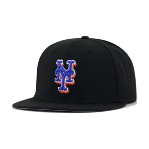 New Era New York Mets fitted hat black, blue, orange colorway - New Era’s Mets Cooperstown Fitted Brings Classic Vibes in Clean Black