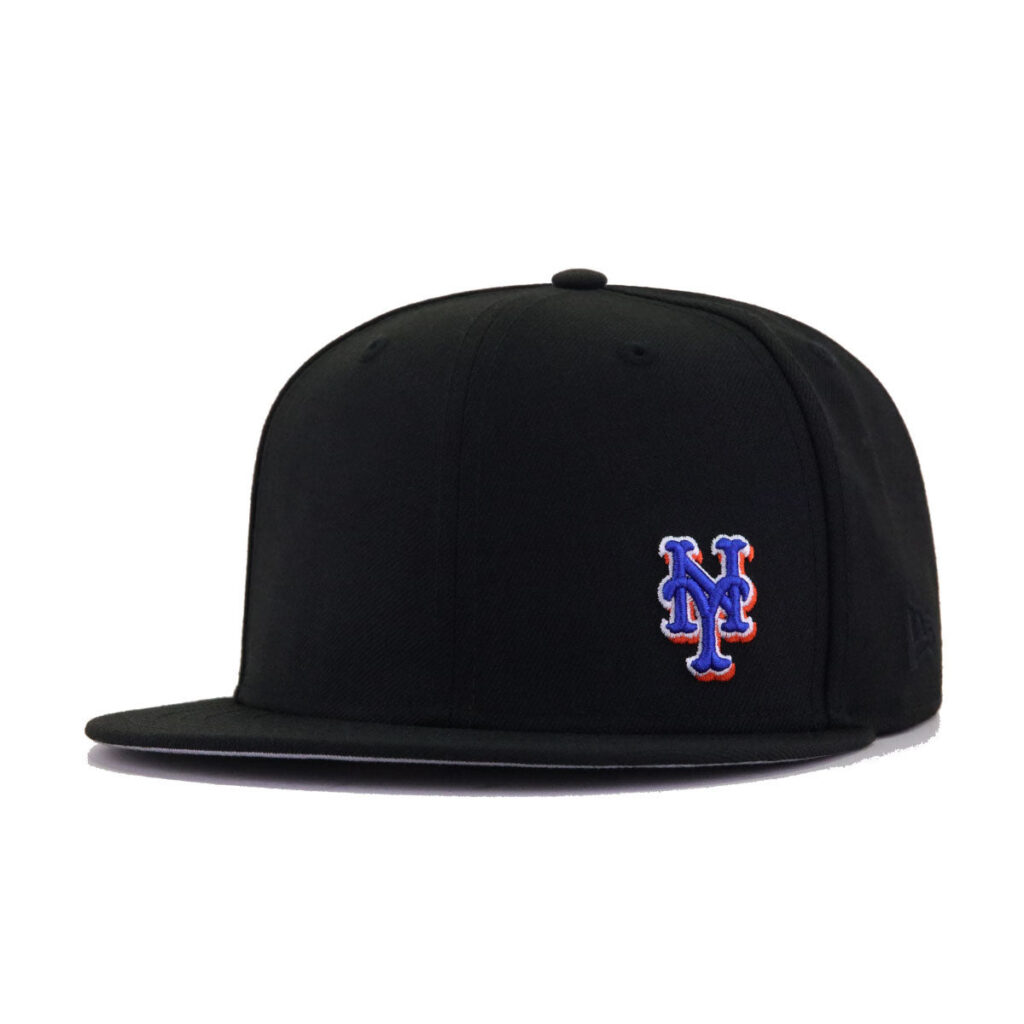 New Era New York Mets fitted hat black, blue, orange colorway - New Era Drops Clean Mets Fitted in Flawless Black Colorway