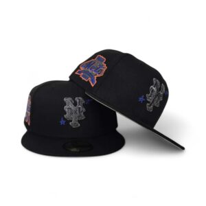 New Era New York Mets fitted hat black, gray, blue, gray bottom colorway - Miracle Mets Anniversary Fitted: New Era Celebrates 40 Years of Championship History