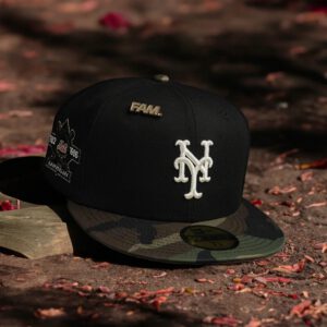 New Era New York Mets fitted hat black, grey colorway - New Era Drops Sleek Mets Fitted with Two-Tone Camo Design