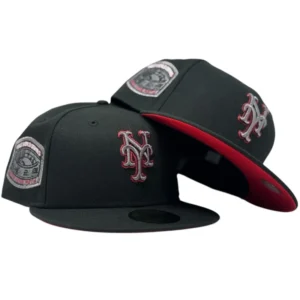New Era New York Mets fitted hat black, red colorway - New Era Drops Clean Mets Fitted with 1969 World Series Patch