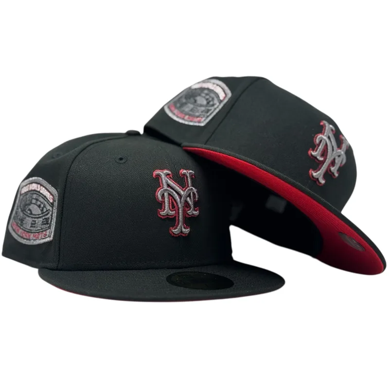 New Era New York Mets fitted hat black, red colorway - New Era Drops Clean Mets Fitted with 1969 World Series Patch