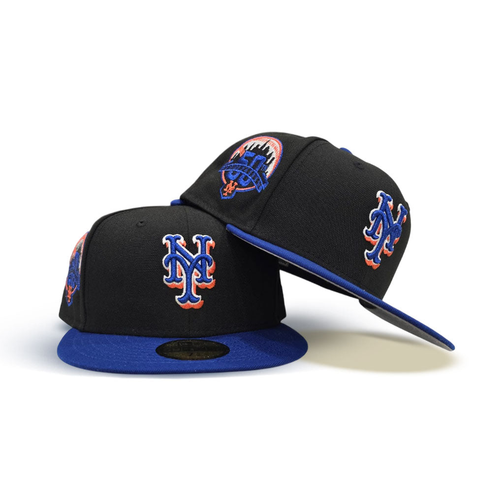 New Era New York Mets fitted hat black, gray, blue, royal, gray bottom colorway - 50 Years of Amazin’ History Fitted: New Era Drops Mets Anniversary Tribute