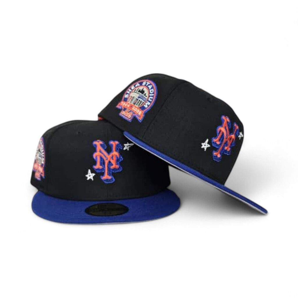 New Era New York Mets fitted hat black, gray, blue, royal colorway - New Era Drops Fire Mets Fitted with Shea Stadium Side Patch