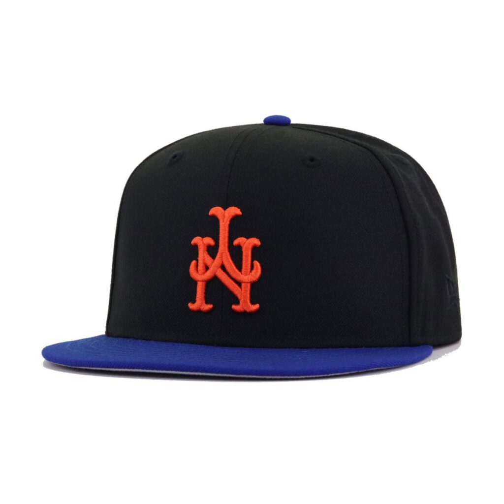 New Era New York Mets fitted hat black, blue, orange, royal colorway - New Era Drops Upside Down Mets Fitted in Black and Royal Blue