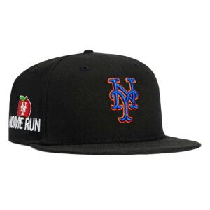 New Era New York Mets fitted hat Black, Royal, Orange colorway - New Era Drops Clean Mets Fitted with Home Run Patch