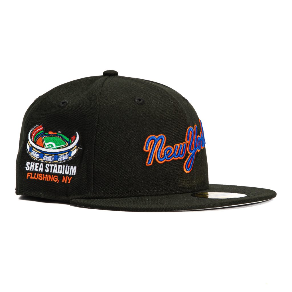 New Era New York Mets fitted hat Black colorway - New Era Drops Clean Mets Fitted with Shea Stadium Script Patch