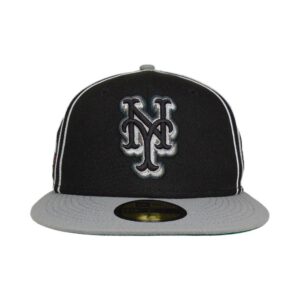 New Era New York Mets fitted hat Black, Silver colorway - Clean Black & Silver Mets Fitted Drops at Just Fitteds