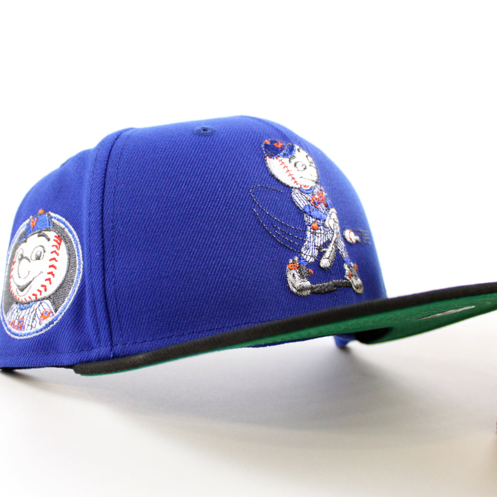 New Era New York Mets fitted hat Blue Black Green Under Brim colorway - New Era Drops Clean Mets Fitted with Old Timers Day Patch
