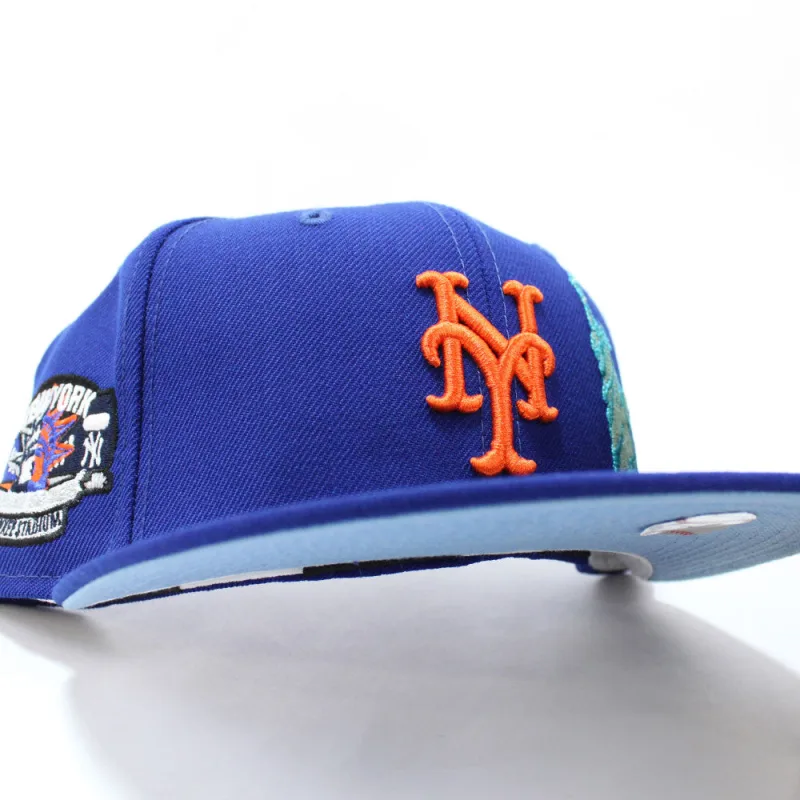 New Era New York Mets fitted hat Blue Sky Blue Under Brim colorway - New Era Drops Clean Mets Fitted with Subway Series Patch