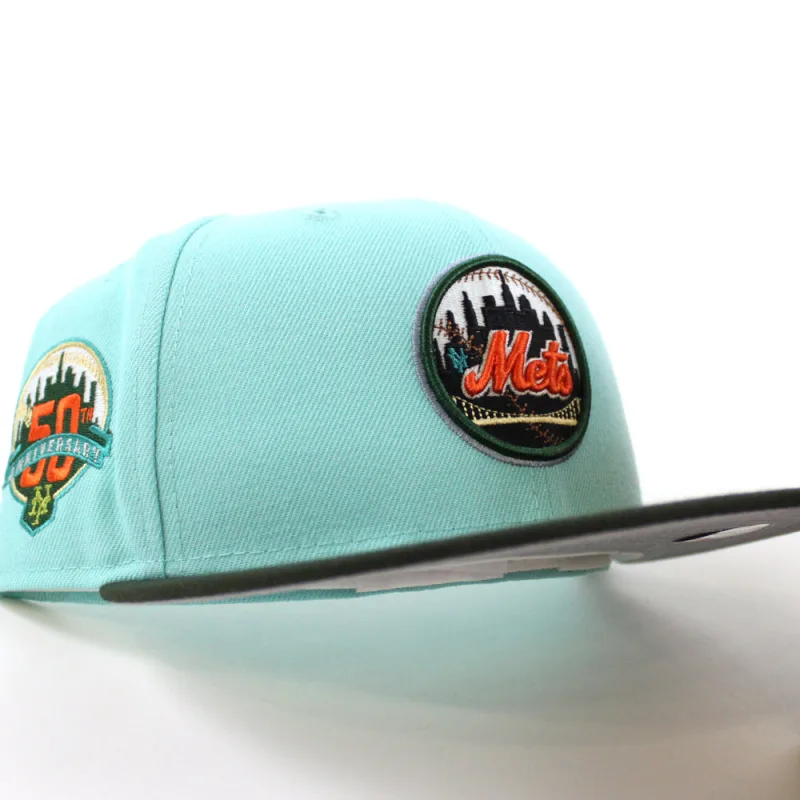 New Era New York Mets fitted hat Blue Tint Seaweed Gray Under Brim colorway - 50th Anniversary Fitted: New Era Celebrates Mets’ Historic 1962 Debut Season