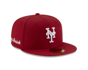 New Era New York Mets fitted hat gray, red, gray bottom colorway - New Era Drops Clean Mets Fitted with Brick By Brick Side Patch