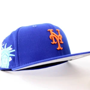 New Era New York Mets fitted hat Team Color Gray Under Brim colorway - New Era Drops Clean Mets Fitted with Statue of Liberty Cloud Icon