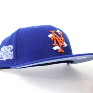 New Era New York Mets fitted hat Team Color Sky Blue UnderBrim colorway - Comic Cloud Fitted: New Era Drops Wild 1986 Mets World Series Championship Hat