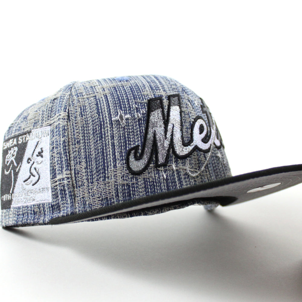 New Era New York Mets fitted hat Denim Black Gray Under Brim colorway - New Era Drops Clean Mets Fitted with Denim Black Colorway