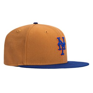 New Era New York Mets fitted hat Khaki, Royal colorway - New Era Drops Clean Mets Fitted in Khaki and Royal Blue