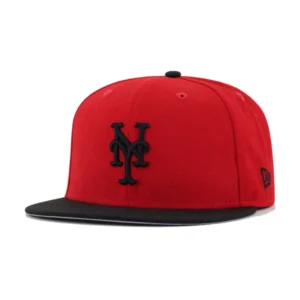 New Era New York Mets fitted hat black, red, scarlet colorway - New Era Drops Clean Mets Fitted in Bold Scarlet and Black