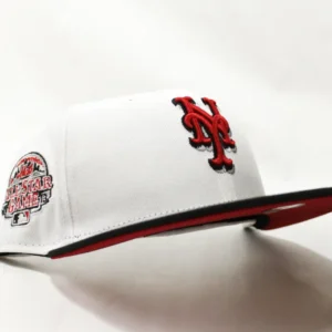 New Era New York Mets fitted hat GITD White Black Red Under Brim colorway - 2013 All-Star Fitted: New Era Celebrates Mets’ Historic Citi Field Hosting