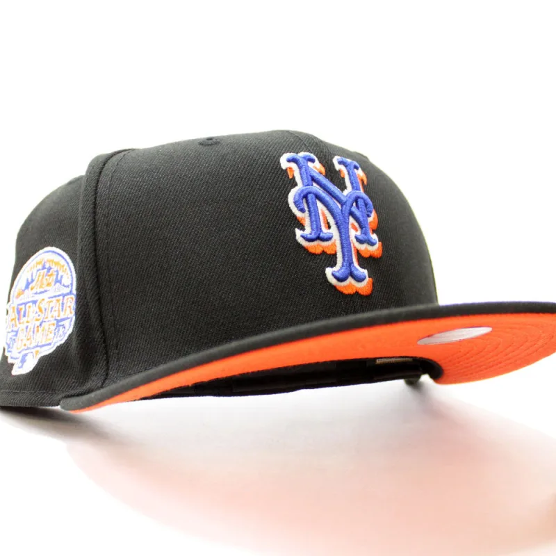 New Era New York Mets fitted hat Glow in the Dark Black Orange Under Brim colorway - Citi Field Classic Fitted: New Era’s Glow-in-the-Dark 2013 All-Star Game Mets Tribute