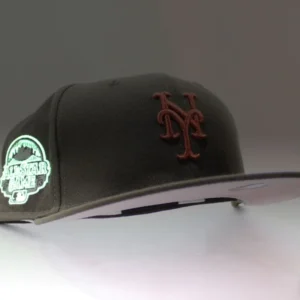 New Era New York Mets fitted hat Glow in the Dark Walnut Pink Under Brim colorway - Citi Field Glory Fitted: New Era’s 2013 All-Star Game Mets Hat with Glow-in-the-Dark Magic