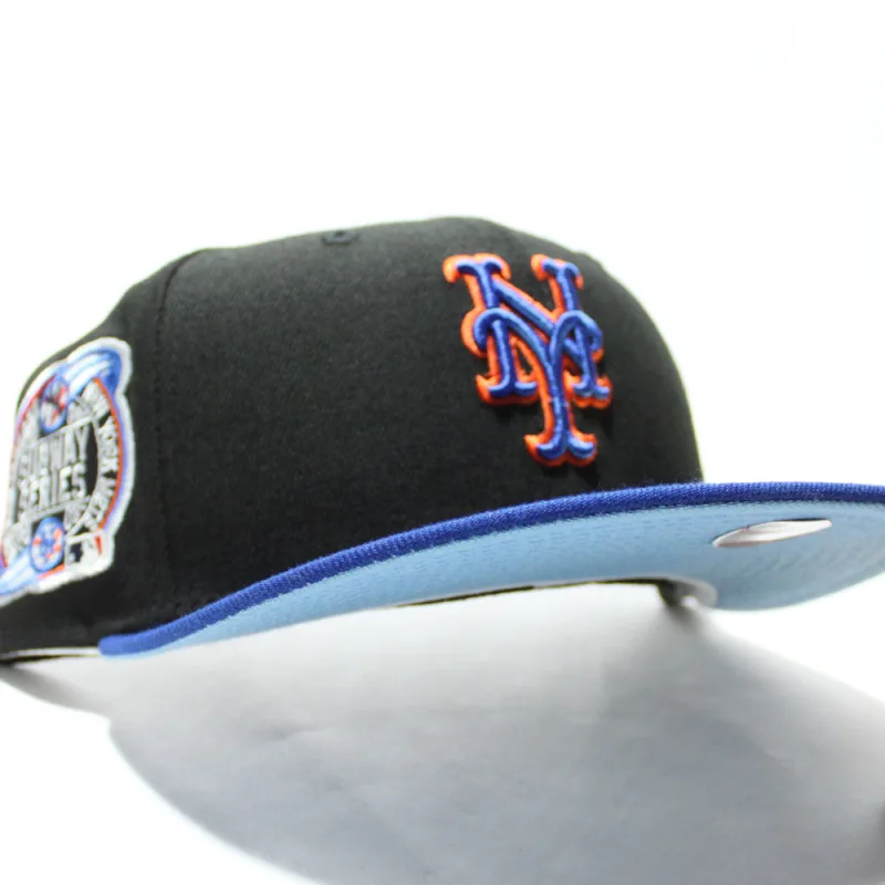 New Era New York Mets fitted hat Glow in the Dark Black Blue Sky Blue Under Brim colorway - New Era Drops Clean Mets Fitted with Glow-in-the-Dark Details