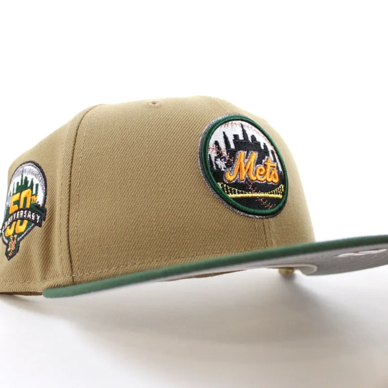 New Era New York Mets fitted hat Glow in the Dark khaki Cilantro Gray Under Brim colorway - Amazin’ Anniversary Fitted: New Era’s Glow-in-the-Dark 50th Anniversary Mets Tribute