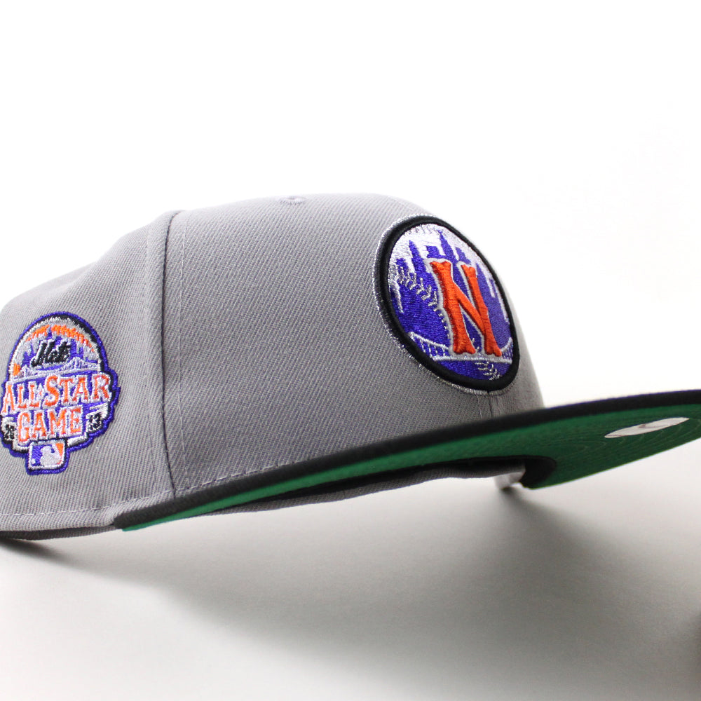 New Era New York Mets fitted hat Gray Black Green Under Brim colorway - 2015 All-Star Fitted: New Era Drops Mets Cincinnati Tribute in Sharp Gray Colorway