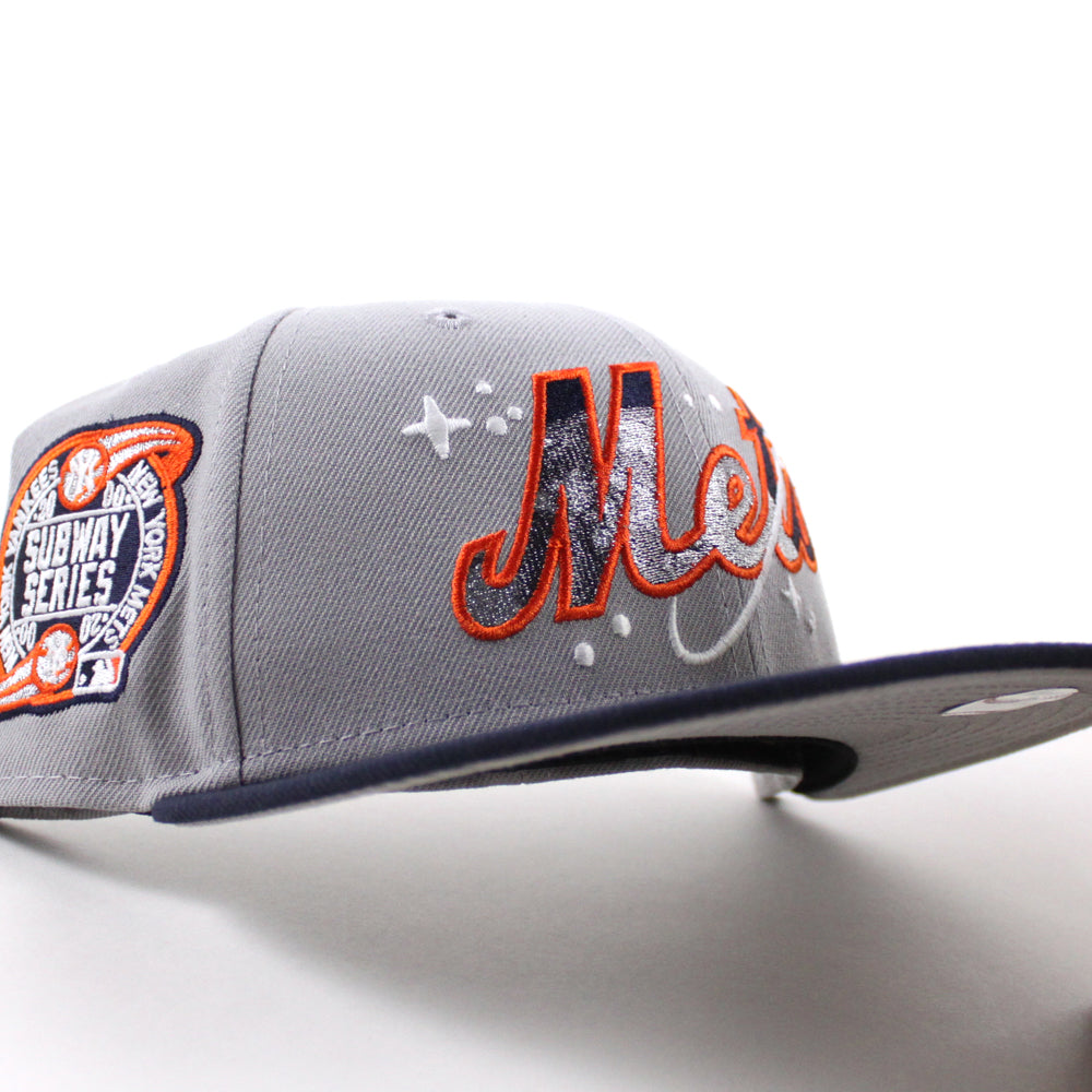 New Era New York Mets fitted hat Gray Navy Gray Under Brim colorway - New Era Drops Clean Mets Fitted with Subway Series Side Patch
