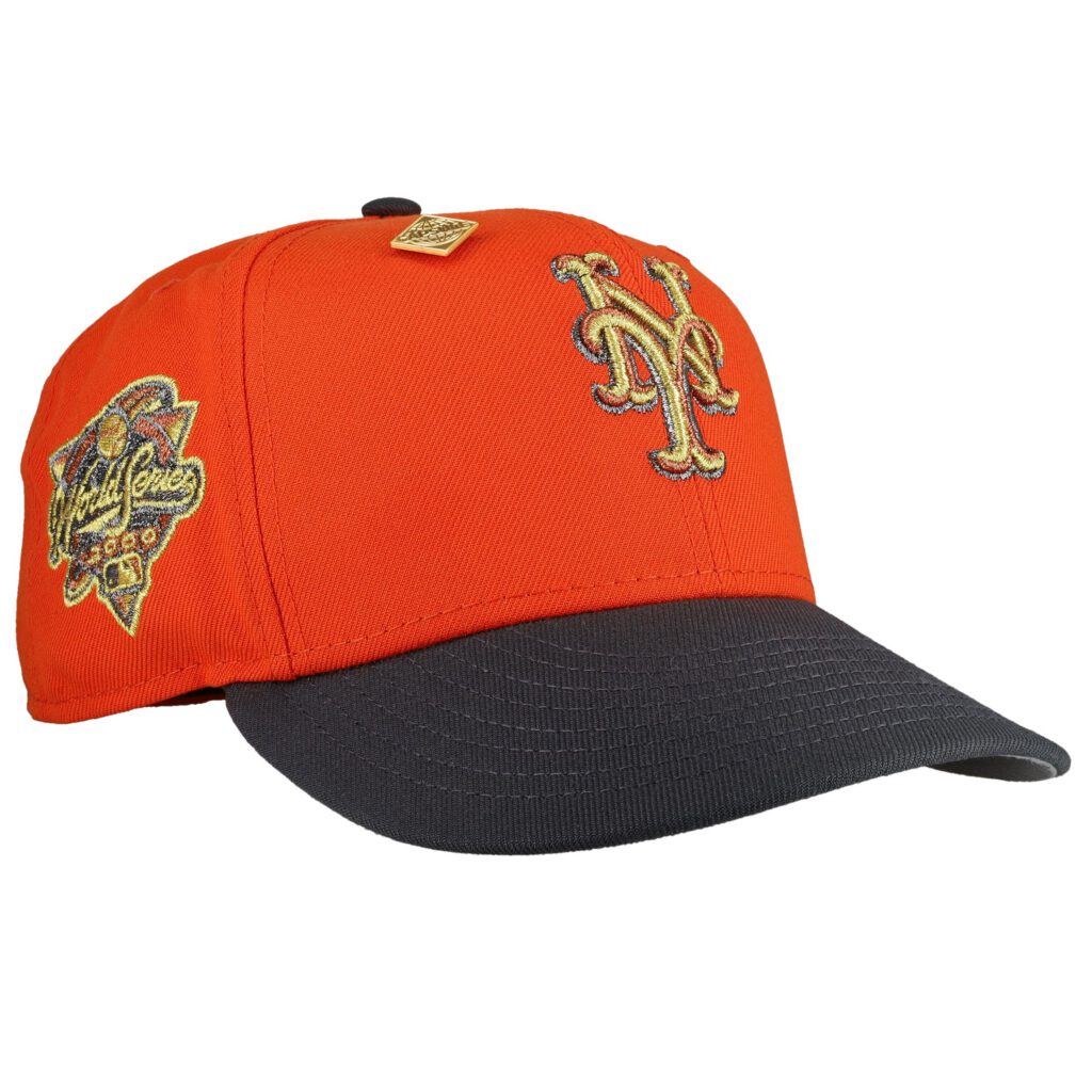New Era New York Mets fitted hat grey, gray, orange colorway - New Era Drops Clean Mets Fitted with 2000 World Series Patch