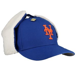 New Era New York Mets fitted hat grey, blue colorway - New Era Drops Cozy Mets Fitted with Ear Flap Trappers Design