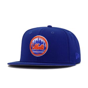 New Era New York Mets fitted hat blue, orange, tan, royal colorway - New Era Drops Fresh Mets Fitted with Light Royal Blue METROPOLITAN Design