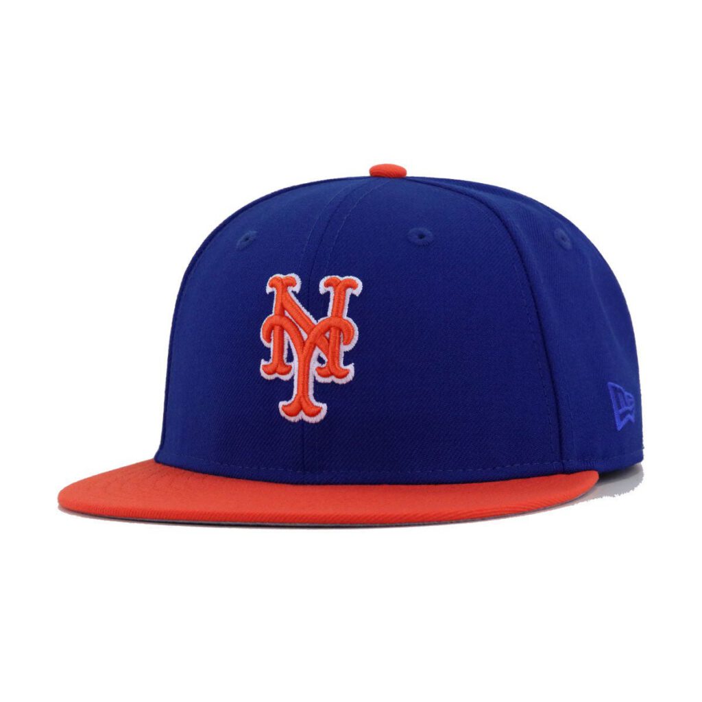 New Era New York Mets fitted hat blue, orange, royal colorway - New Era Drops Clean Mets Fitted in Light Royal Blue Colorway