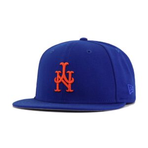 New Era New York Mets fitted hat blue, orange, royal colorway - New Era Drops Clean Mets Fitted with Upside Down Logo Twist