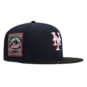 New Era New York Mets fitted hat Navy, Black colorway - Miracle Mets Fitted: New Era Drops 25th Anniversary Marine Metallics Tribute