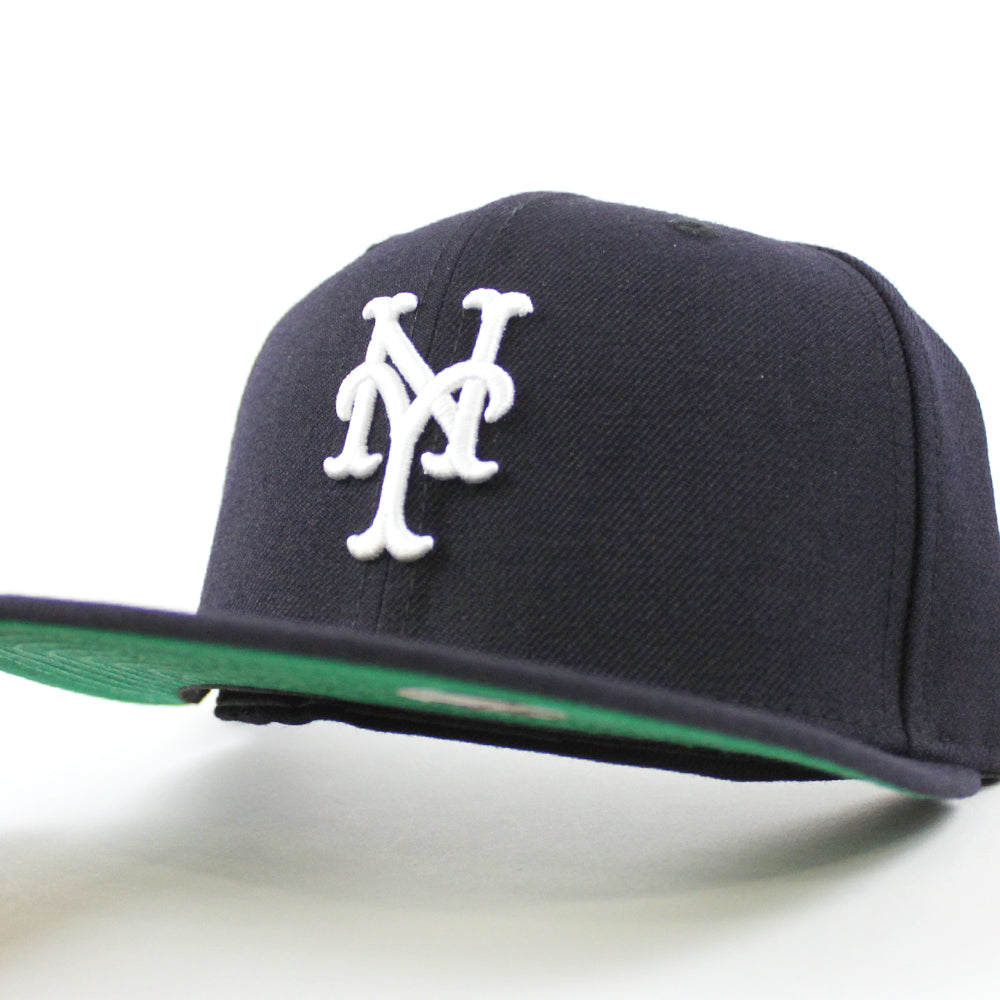 New Era New York Mets fitted hat Navy Green Under Brim colorway - New Era Drops Clean Mets Fitted with Navy Green Under Brim