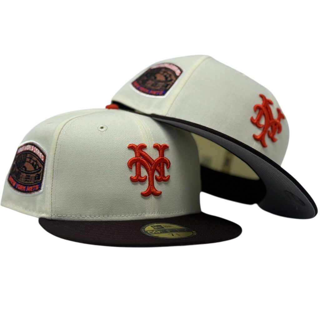 New Era New York Mets fitted hat white, brown colorway - New Era Drops Clean Mets Fitted with 1969 World Series Patch