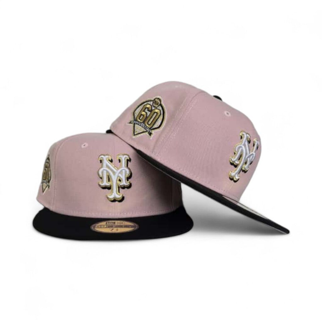 New Era New York Mets fitted hat black, gray, pink colorway - 60th Anniversary Fitted: New Era’s Pink Rouge Mets Tribute Celebrates Six Decades of Magic