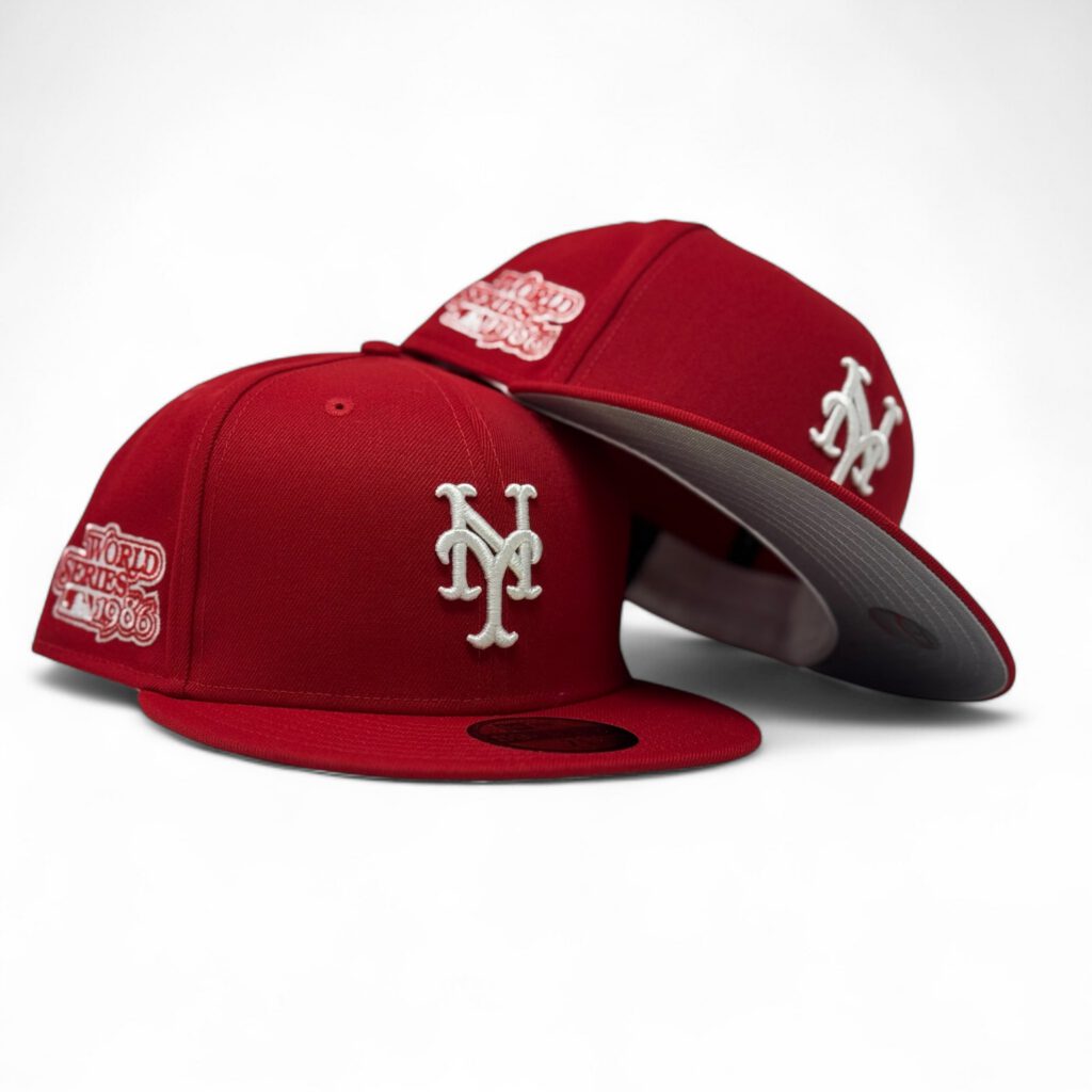 New Era New York Mets fitted hat red colorway - New Era Drops Clean Mets Fitted with 1986 World Series Patch