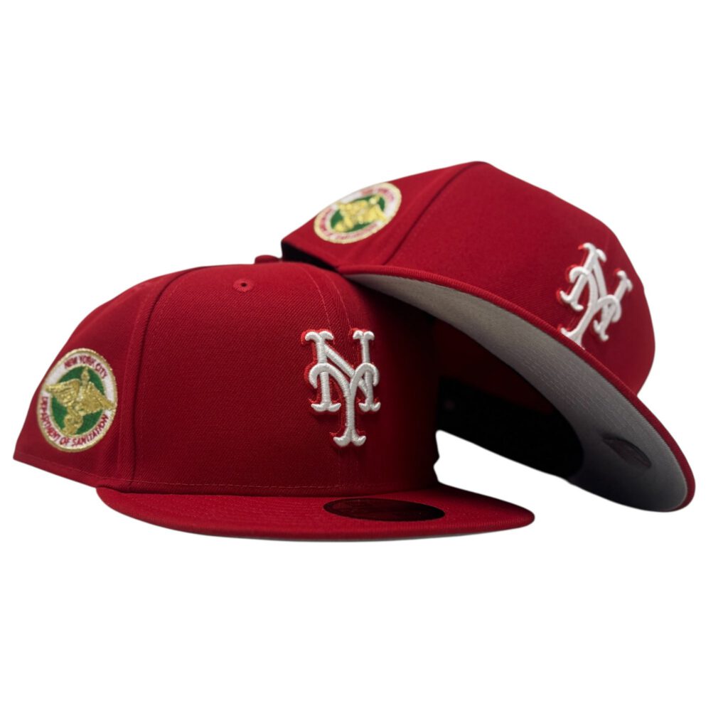 New Era New York Mets fitted hat red colorway - New Era Drops Clean Mets Fitted with Department of Sanitation Theme
