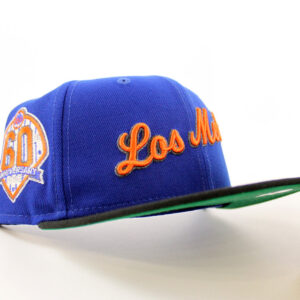 New Era New York Mets fitted hat Royal Blue Black Green Under Brim colorway - Six Decades Strong Fitted: New Era Celebrates Mets 60th Anniversary with Royal Blue Tribute