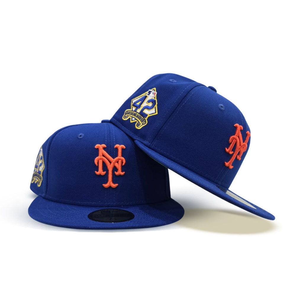 New Era New York Mets fitted hat blue, green, royal, green bottom colorway - New Era Drops Royal Blue Mets Fitted with Jackie Robinson Breaking Barriers Patch