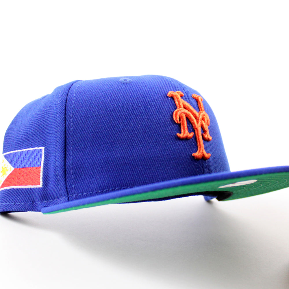 New Era New York Mets fitted hat Royal Blue Green Under Brim colorway - New Era Drops Fresh Mets Fitted with Philippines Flag Patch