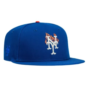 New Era New York Mets fitted hat Royal colorway - New Era Drops Fire Mets Fitted with Bold Flame Logo Patch