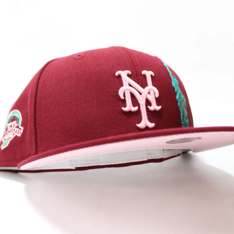 New Era New York Mets fitted hat Cardinal Pink Under Brim colorway - Miracle Mets Legacy Fitted: New Era’s Statue of Liberty 50th Anniversary Tribute